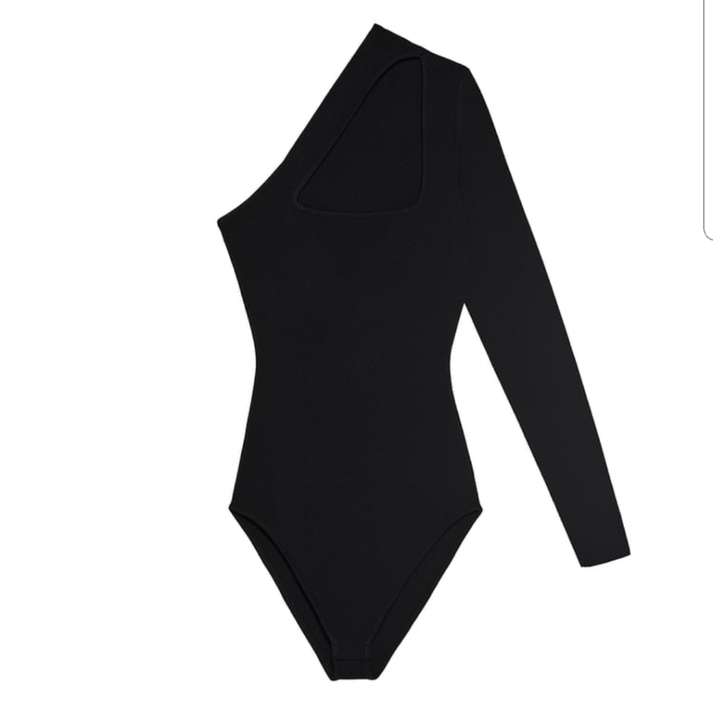 ZARA Asymmetric Knit Bodysuit Sz S - Picture 6 of 10